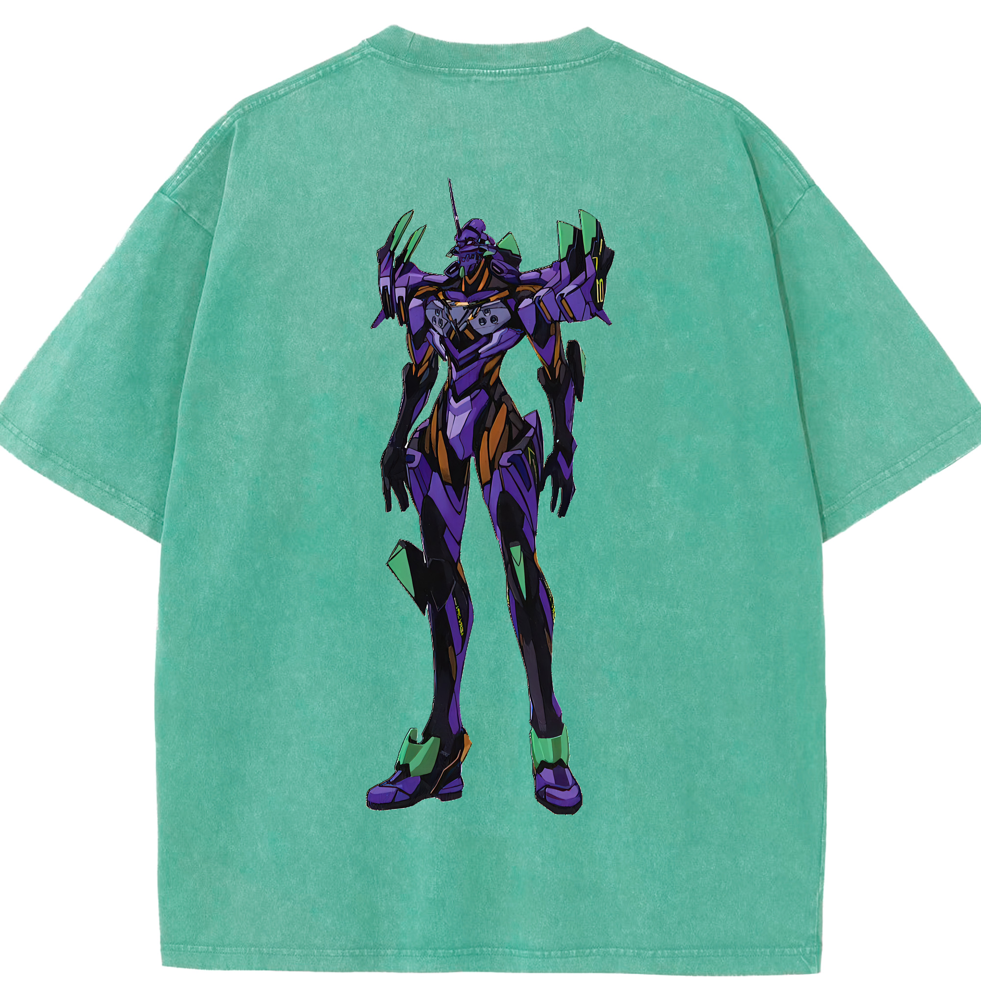 （画像用） EVA 新世紀エヴァンゲリオン 綿100% ヴィンテージ風 半袖Tシャツ（背面プリント）